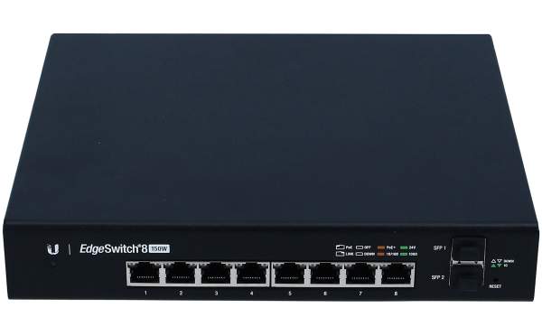 UbiQuiti - ES-8-150W - Networks EdgeSwitch 8 - Gestito - Gigabit Ethernet (10/100/1000) - Supporto Power over Ethernet (PoE) - Montabile a parete