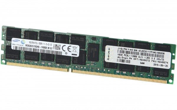 Samsung - 46W0672 - 16GB (1*16GB) 2RX4 PC3L-12800R DDR3-1600MHZ RDIMM - 16 GB - DDR3