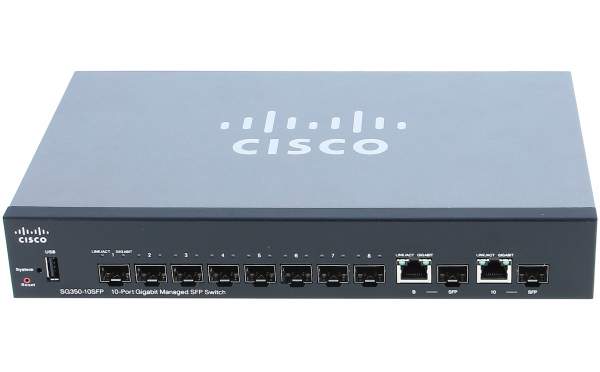 Cisco - SG350-10SFP-K9-EU - Small Business SG350-10SFP Managed L2/L3 Schwarz 1U