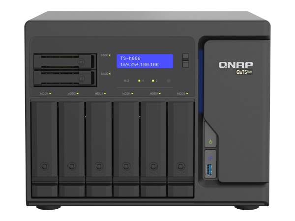 QNAP - TS-H886-D1622-16G - NAS server - 8 bays - SATA 6Gb/s - RAID 0 1 5 6 10 50 - JBOD - RAM 16 GB