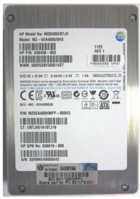 HPE - 637075-001 - HPE HP - 400 GB SSD - intern - 2.5" (6.4 cm) - SATA