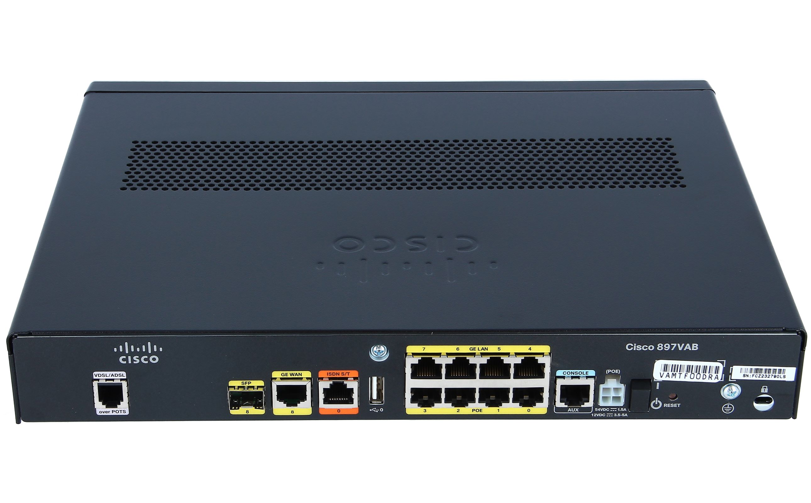 Cisco - C897VAB-K9 - 897VA Gigabit Ethernet Security Router with SFP and Bonding over POTS - Router - 1.000 Mbps - 8-Port new and buy online low prices