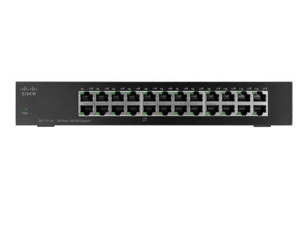 Cisco - SF110-24-EU - Small Business SF110-24 - Switch - 100 Mbps - 24-Port 1 HE - Rack-Modul