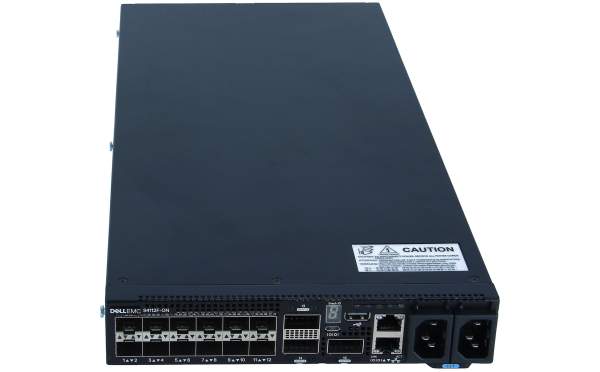 Dell - 210-AOYS - Networking S4112F-ON - Switch - L3 - Managed - 12 x 10 Gigabit SFP+ + 3 x 100 Gigabit QSFP28 - back to front airflow - rack-mountable