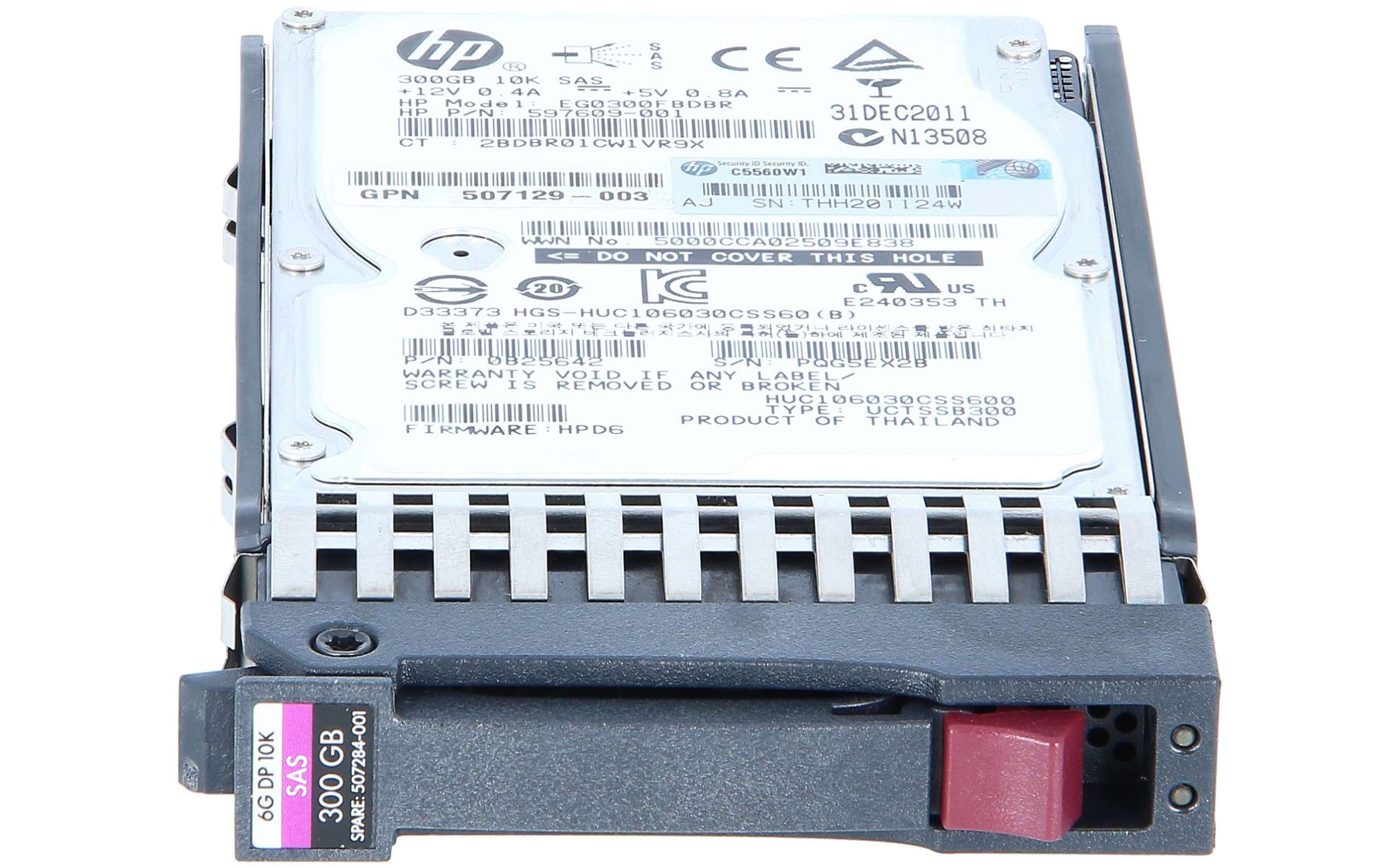 HP - EG0300FBLSE-M6625 - HP HDD 300GB 10K 6G 2.5'' SFF SAS