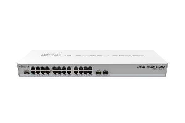 MikroTik - CRS326-24G-2S+RM - Cloud Router Switch 326-24G-2S+RM with 800 MHz CPU, 512MB RAM, 24xGiga