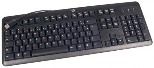 HP - 672647-043 - 672647-043 - Full-size (100%) - Cablato - USB - Interruttore a chiave a membrana - QWERTZ - Nero