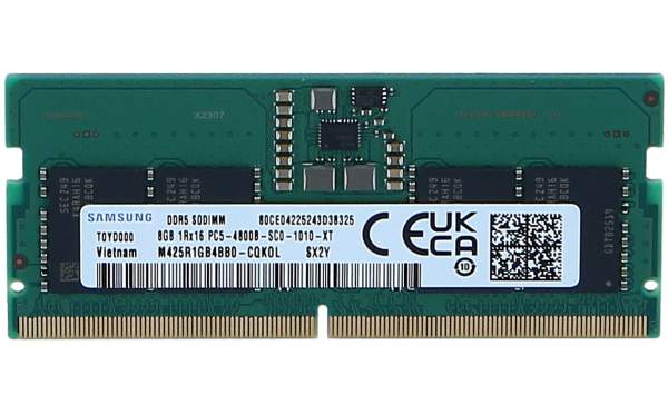 Samsung - M425R1GB4BB0-CQKOL - DDR5 - module - 8 GB - SO-DIMM 262-pin - 4800 MHz / PC5-38400 - CL40 - 1.1 V