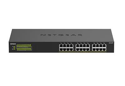 Netgear - GS324PP-100EUS - GS324PP - Non gestito - Gigabit Ethernet (10/100/1000) - Full duplex - Supporto Power over Ethernet (PoE) - Montaggio rack