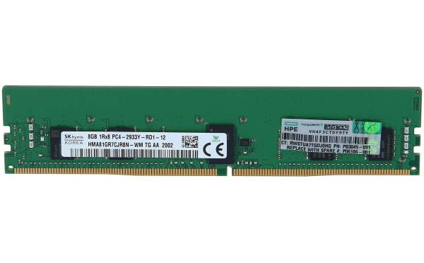 HPE - P00918-B21 - SmartMemory - DDR4 - module - 8 GB - DIMM 288-pin - 2933 MHz / PC4-23400 - CL21 - 1.2 V - registered - ECC