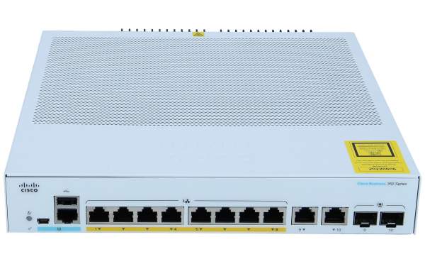 Cisco - CBS350-8P-2G-EU - 8 x 10/100/1000 (PoE+) + 2 x combo SFP - L3 - Managed