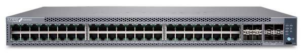 Juniper - EX4100-48P-CHAS - 48-port 10/100/1000BASE-T PoE+ switch - 4x10GbE uplinks - 4x25GbE stacking/uplink ports - chassis only - no Fans or PSUs