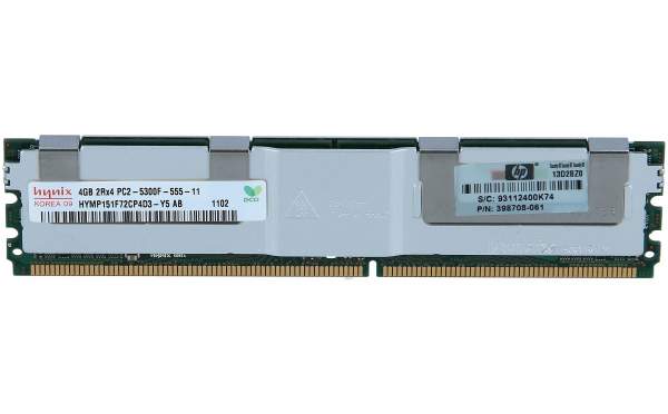 HP - 398708-061 - HP 4GB (1X4GB) DDR2 PC2-5300 ECC FB MEMORY MODULE