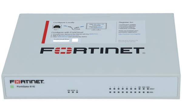 Fortinet - FG-61E-BDL-950-36 - FortiGate 61E - 3000 Mbit/s - 2000 Mbit/s - 1400 Mbit/s - 49 BTU/h - 100 user(s) - 128-bit AES,256-bit AES,IPSec,SHA-256,SSL/TLS