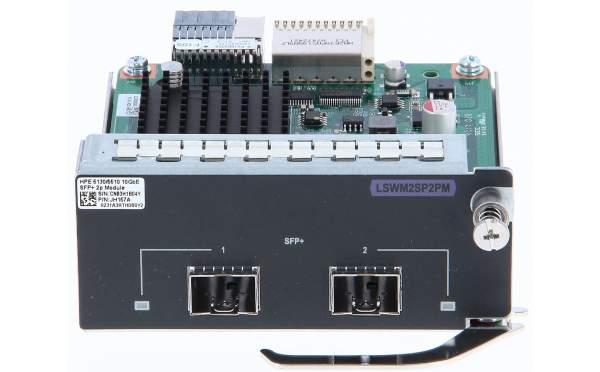 HPE - JH157A - 5130/5510 10GbE SFP+ 2-port Module - SFP+ - 10 Gbit/s - FlexNetwork 5130 HI & FlexNetwork 5510 HI - 95 x 148 x 40 mm - 200 g