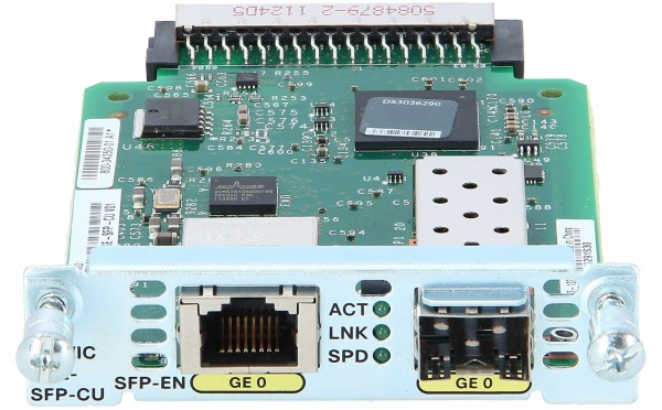 Cisco - EHWIC-1GE-SFP-CU= - EHWIC 1 port dual mode SFP(100M/1G) or GE(10M/100M/1G) Spare