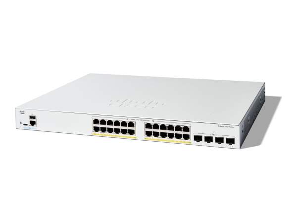Cisco - C1200-24FP-4X - Catalyst 1200 - Switch - L3 - smart - 24 x 10/100/1000 (PoE+) + 4 x 10 Gigabit SFP+ - rack-mountable - PoE+ (375 W)
