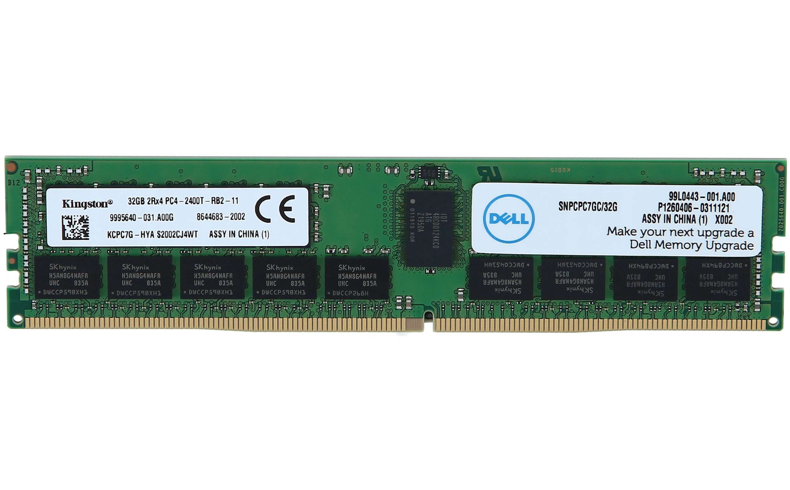 Kingston System Specific Memory 32GB DDR4 2666MHz module de mémoire 32 Go 1  x 32 Go ECC, Mémoire vive 32 Go, 1 x 32 Go, DDR4, 2666 MHz, 288-pin DIMM,  Vert