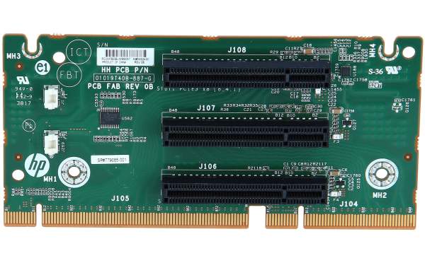 HPE - 779085-001 - DL180 GEN9 3 SLOT X8 PCI-E RISER - 3-slot PCI riser board - Has three PCIe3 x8 full-height, full-length slots