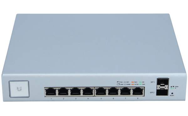 UbiQuiti - US-8-150W - UniFi Switch, 8 ports, 150W managed - 8 x 10/100/1000 (PoE+)