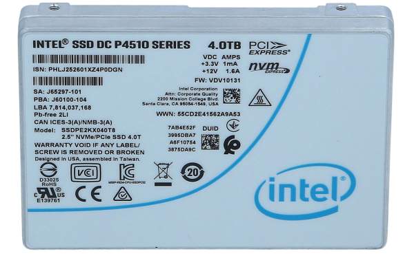 Intel - SSDPE2KX040T801 - Solid state drive - encrypted - 4 TB - internal - 2.5" - PCI Express 3.1 x