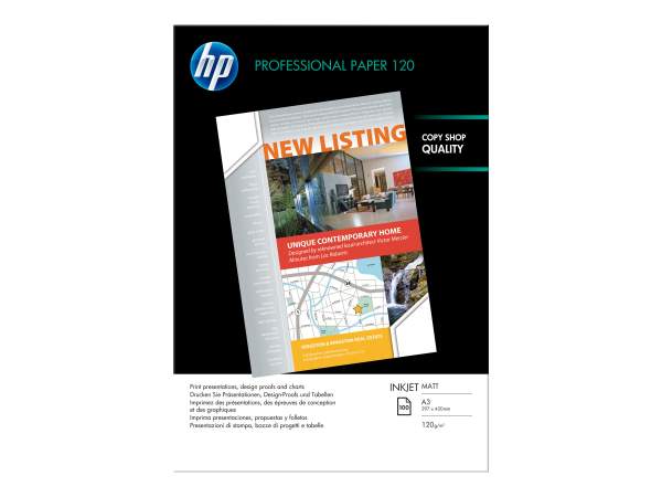 HP - Q6594A - Professional 120 matt A3 Spezial-Papier - 120 g/m² - 297x420 mm - 100 Blatt