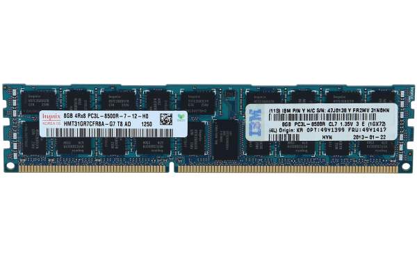 IBM - 47J0138 - SK 8GB PC3L-8500R DDR3-1066 REGISTERED ECC 4RX8 CL7