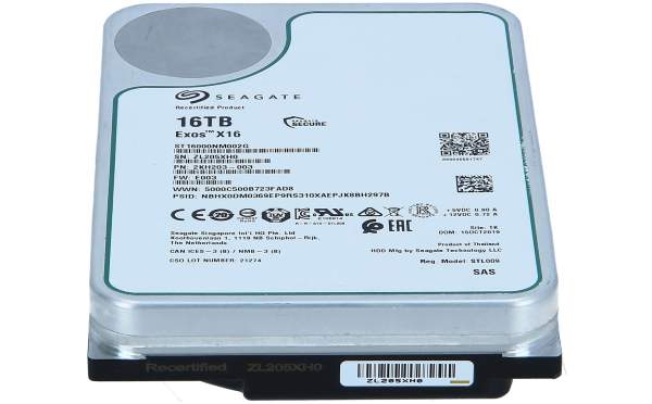 SEAGATE - ST16000NM002G - Exos X16 ST16000NM002G - Festplatte - 16 TB SAS 12Gb/s 7200 rpm Puffer