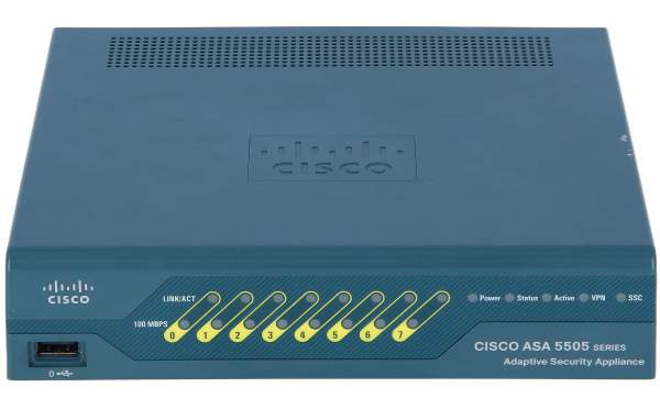 Cisco - ASA5505-SSL10-K9 - ASA 5505 - 150 Mbit/s - 100 Mbit/s - 75 Mbit/s - 72 BTU/h - FCC - CE - VCCI ITE - CISPR 22 - EN 60950 - EN 61000-3-2 - IEC