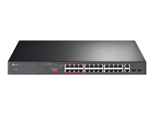 TP-Link - TL-SL1226P - TL-SL1226P - Switch - unmanaged - 24 x 10/100 (PoE+) + 2 x 10/100/1000 + 2 x combo Gigabit SFP - desktop - rack-mountable - PoE+ (250 W)