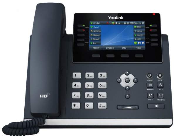 Yealink - SIP-T46U - VoIP phone with caller ID - 3-way call capability - SIP - SIP v2 - 16 lines - classic gray