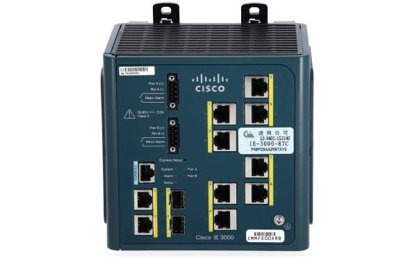 Cisco - IE-3000-8TC - Cisco IE 3000 Switch, 8 10/100 + 2 T/SFP