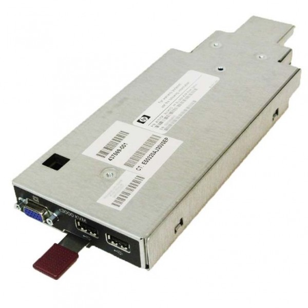 HPE - 437575-B21 - BLc3000 KVM Option 1U Schwarz - Metallisch Tastatur/Video/Maus (KVM)-Switch