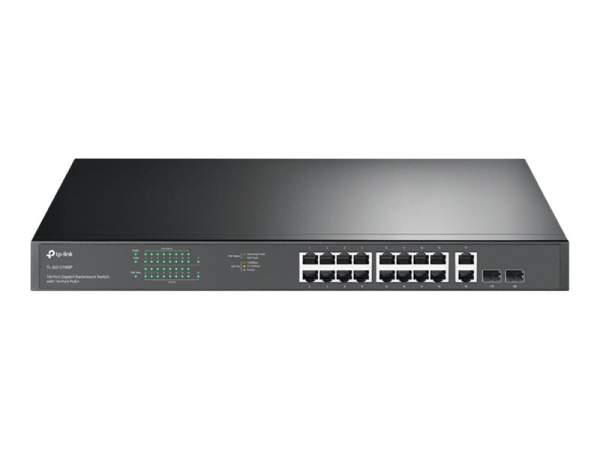 TP-Link - TL-SG1218MP - JetStream TL-SG1218MP - V1 - switch - 16 x 10/100/1000 (PoE+) + 2 x 10/100/1000 + 2 x combo Gigabit SFP - rack-mountable - PoE+ (250 W)
