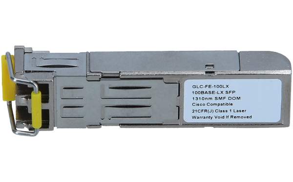 Cisco - GLC-FE-100LX - SFP (mini-GBIC) transceiver module - 100Mb LAN - 100Base-LX - LC single-mode - up to 10 km - 1310 nm