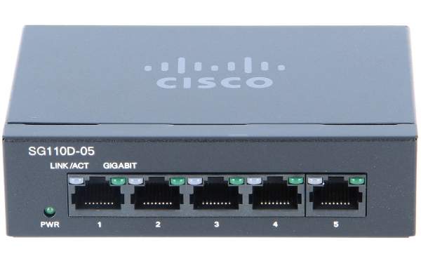 Cisco - SG110D-05-EU - Small Business SG110D-05 - Switch - 1.000 Mbps - 5-Port 3 HE - Rack-Modul