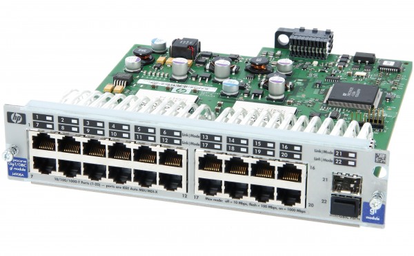 HPE - J4908A - ProCurve SWITCH GL 10/100/1000 MODULE - Switch - 1.000 Mbps - 20-Port
