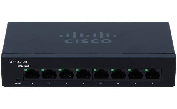 Cisco - SF110D-08-EU - Small Business SF110D-08 - Switch - 100 Mbps - 8-Port 3 HE - Rack-Modul
