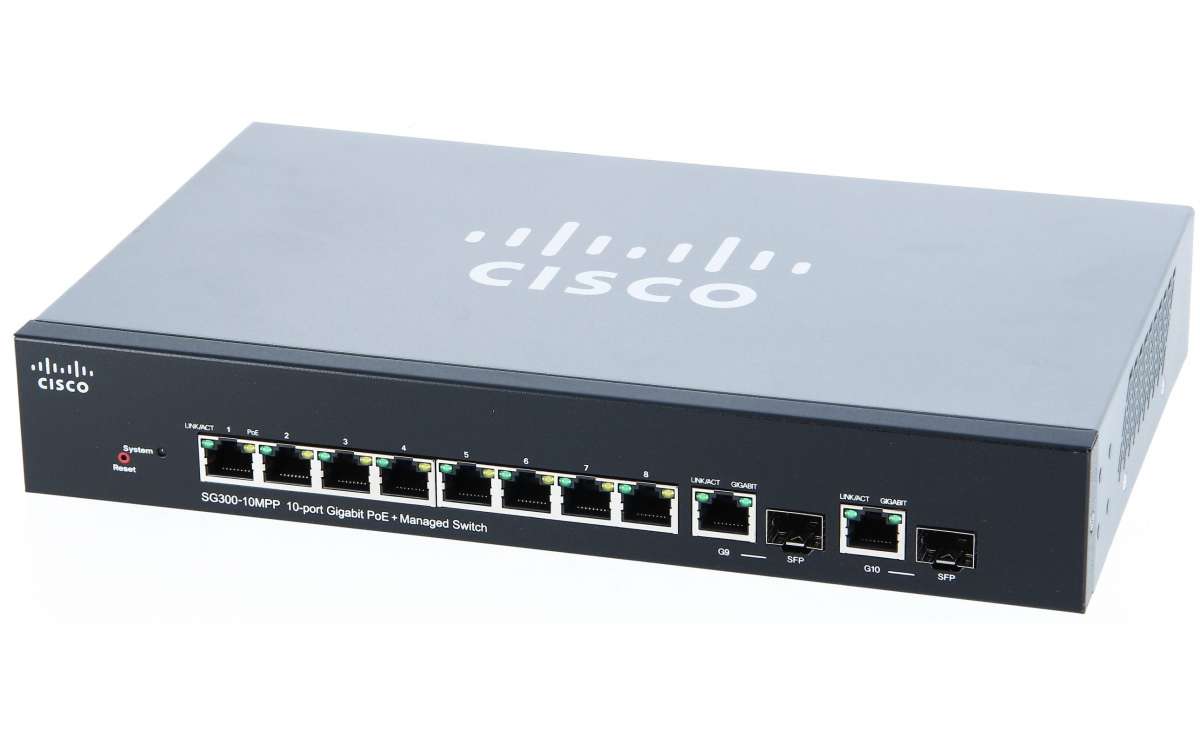 Cisco - SG300-10MPP-K9-EU - SG300-10MPP 10-port Gigabit Max PoE+