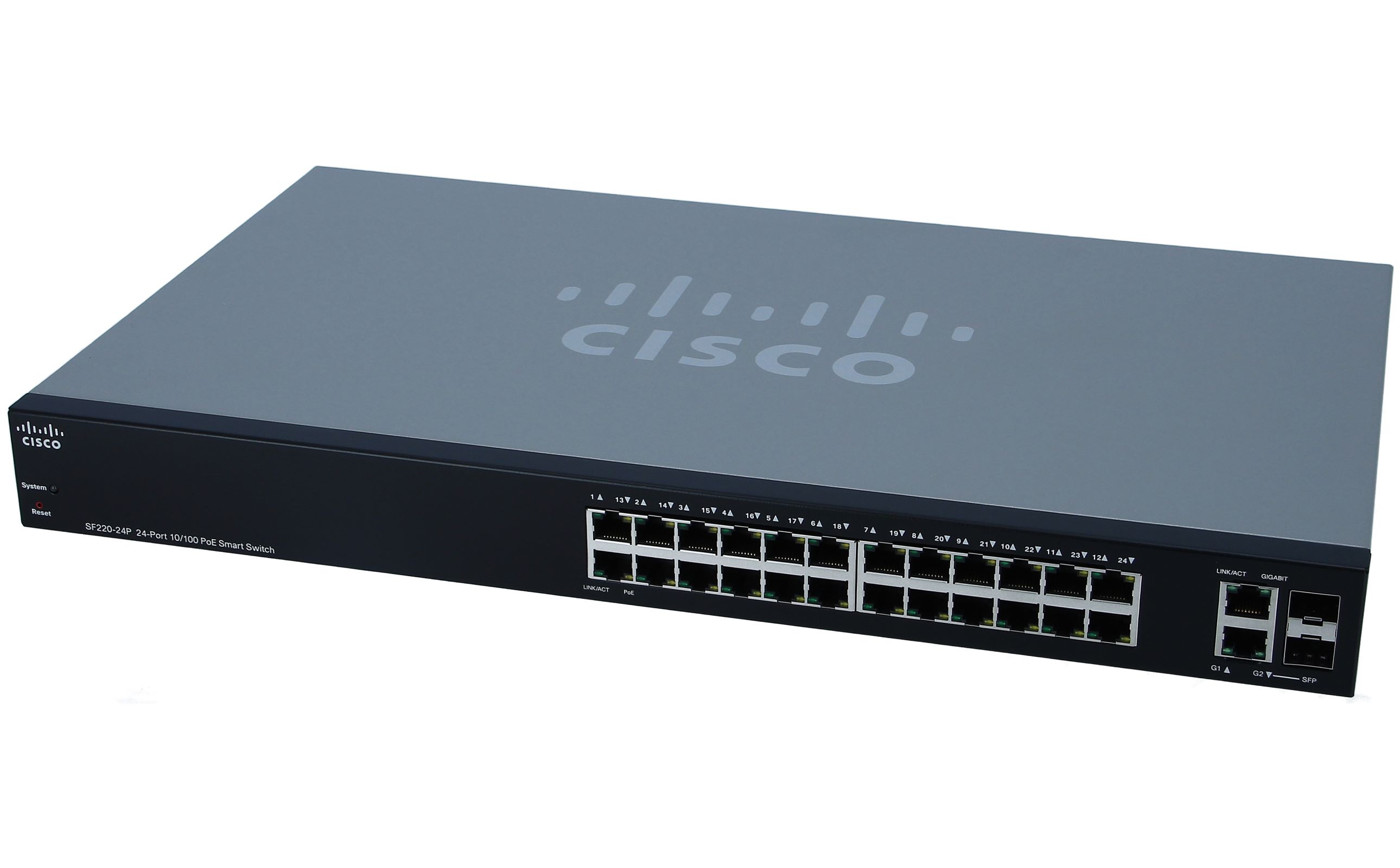 Cisco - SF220-24P-K9-EU - Small Business Smart Plus SF220-24P - Switch -  100 Mbps - 24-Port - Ra
