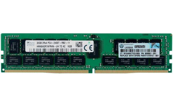 HPE - 809083-091 - HPE 32Gb Dual Rank x4 PC4-2400T-R Kit - 32 GB - DDR4