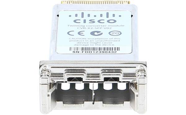 Cisco - CVR-X2-SFP= - TwinGig Converter Module - 1000 Mbit/s - Ethernet 1000Base-X - Cablato - 300 g - Gigabit Ethernet - 39 x 92 x 19 mm