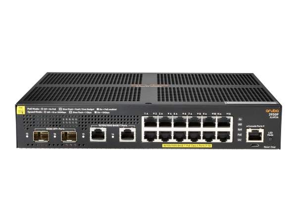 HP - JL693A - Aruba 2930F 12G PoE+ 2G/2SFP+ - Switch - L3 - Managed - 12 x 10/100/1000 (PoE+) + 2 x