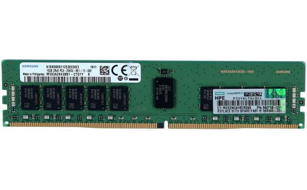 HPE - 840756-091 - HPE 16GB (1*16GB) 2RX8 PC4-2666V DDR4-20800MHZ MEM KIT - 16 GB - DDR4