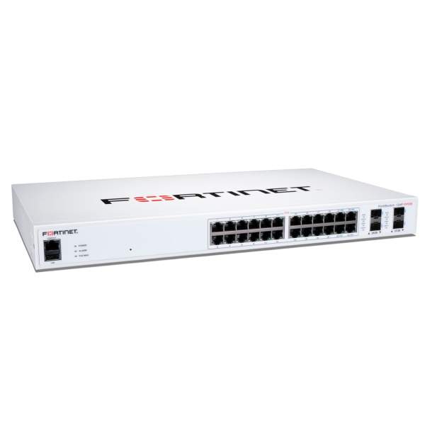 Fortinet - FS-124F-FPOE - Layer 2 FortiGate switch controller compatible PoE+ switch with 24 GE RJ45