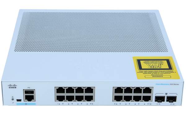 Cisco - CBS250-16T-2G-EU - CBS250-16T-2G-EU - Gestito - L2/L3 - Gigabit Ethernet (10/100/1000) - Montaggio rack