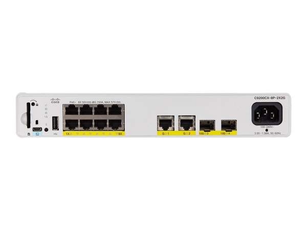 Cisco - C9200CX-8P-2X2G-E - Catalyst 9200CX - Network Essentials - Switch - kompakt - L3 - managed -