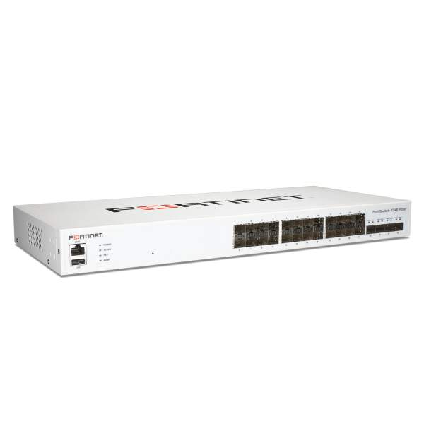 Fortinet - FS-424E-FIBER - Layer 2/3 FortiGate switch controller compatible switch with 24x GE SFP and 4x 10 GE SFP+ Uplinks