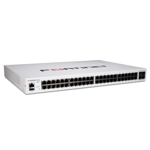 Fortinet - FS-448E - Layer 2/3 FortiGate switch controller compatible switch with 48 GE RJ45, 4x 10