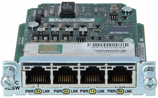 Cisco - HWIC-4ESW-POE= - 4-Port Ethernet Switch HWIC with Power Over Ethernet